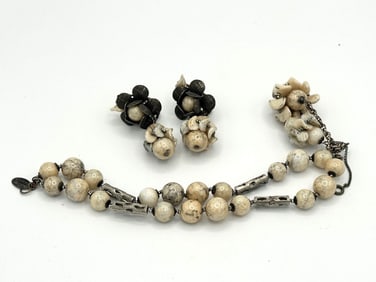 Miriam Haskell Bracelet and Earrings Set