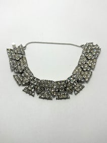 Bogoff Silver Tone Bowtie Rhinestone Bracelet