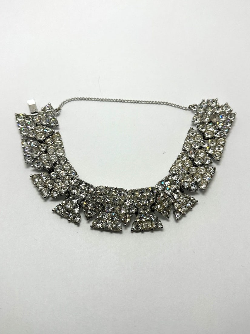 Bogoff Silver Tone Bowtie Rhinestone Bracelet (1 of 2)