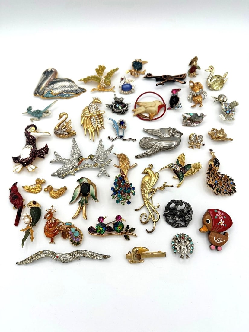 Group of Vintage Bird Brooches: John Hardy, Coro, Anson Sterling and More. (1 of 9)