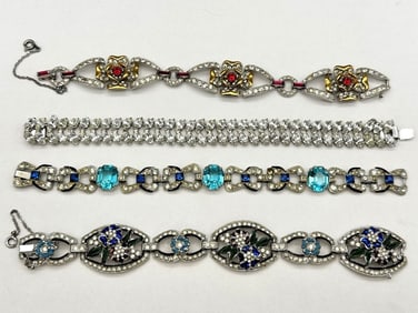 (4) Fancy Vintage Chunky Statement Bracelets