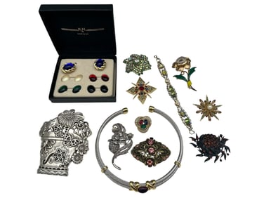 Vintage Costume Jewelry Group: KJL, Vendome, Ciner, Brighton