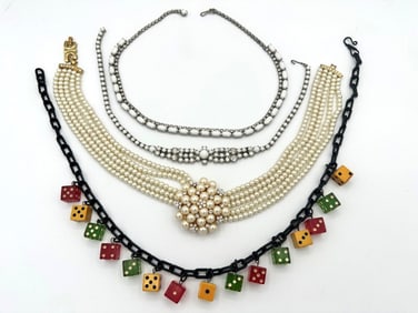 (4) Statement Elegant Jewelry Necklaces: