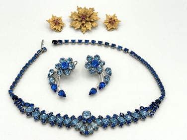 (2) Vintage Rhinestone Jewelry Sets
