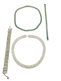 (2) Vintage Rhinestone Necklace/Bracelet Sets