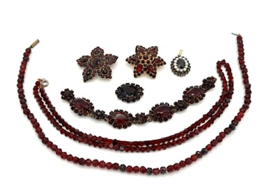 Group of Vintage Garnet Jewelry
