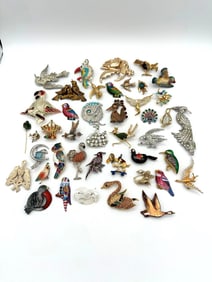 Large Group of Vintage Bird Brooches