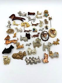 (37) Dog Costume Jewelry Brooches