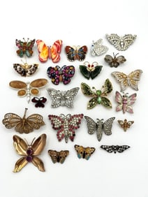 (23) Group of Vintage Butterfly Brooches