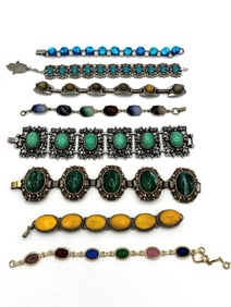 (8) Vintage Costume Jewelry Bracelets