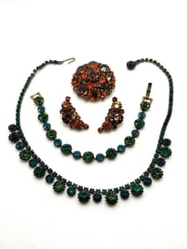 (2) Weiss Rhinestone Vintage Costume Jewelry Sets