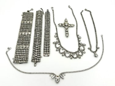 Weiss Silvertone Rhinestone Jewelry