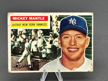 1956 Topps Mickey Mantle White Back #135 Baseball Card