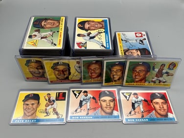 (134) 1955 Topps Baseball Cards: Keegan, Parks, Podres, Daley