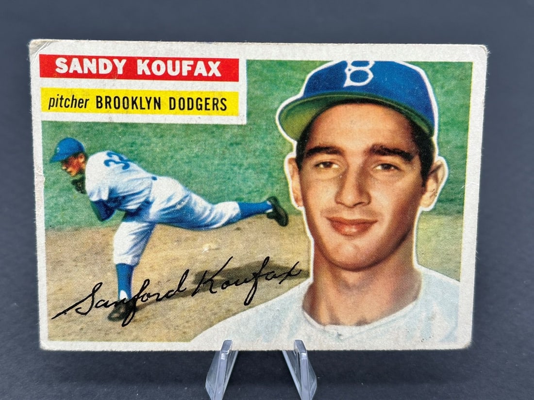 1956 Topps Sandy Koufax #79 Gray Back Baseball Card (1 of 8)
