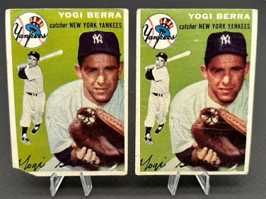 (2) 1954 Yogi Berra #50 Baseball Cards