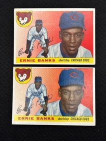 (2) 1955 Topps Ernie Banks #28 Baseball Cards