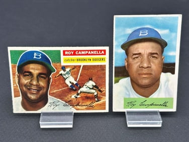 1954 Bowman #90 & 1956 Topps #101 Roy Campanella Baseball Cards