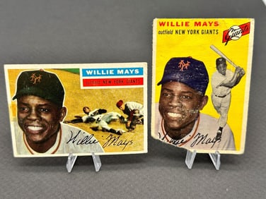 (2) Willie Mays Cards; 1954 #90 & 1956 Gray Back #130
