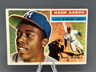 1956 Topps Hank Aaron #31 Gray Back Baseball Card