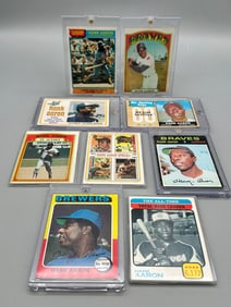 (9) Hank Aaron Baseball Cards