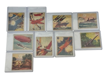 (9) 1938 Goudey Action Gum R1 Non Sport Trading Cards