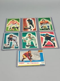 (6) 1955 Bowman Football Cards, (1) 1955 Topps All American Card