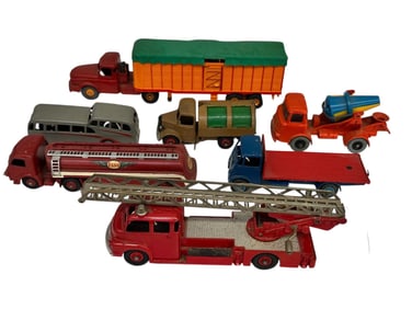 (7) 1950's Dinky Toys and Fire Trucks