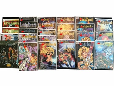 (#2) Signed Lady Death Comic Book Collection with Bonus Packs