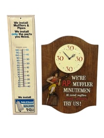 AP Muffler Minutemen Clock and Walker Mufflers & Pipes Thermometer