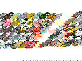 (50) Antique Typewriter Ribbon Tins All Empty: (50) Antique Typewriter Ribbon Tins All Empty: includes the following brand names; Keelox, Old Town, Underwood, Carter's, Bucki, Kodye, Peerless, Ditto, A & W, Sterling, Belmont and others.