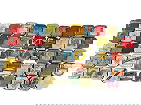 (52) Antique Typewriter Ribbon Tins Including (20) With Ribbons: (52) Antique Typewriter Ribbon Tins Including (20) With Ribbons: Including brand names; Pioneer, Old Turn, Hallmark, Carilonum, LaFrance, Carter's, Star, Crowfoot, Flint, HG's, Rainbow and others.