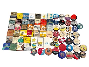 (36) Antique Round & (39) Square Typewriter Ribbon Tins Most With Ribbons