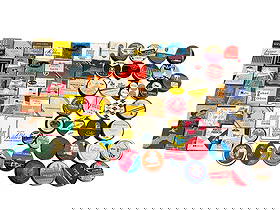 (36) Antique Round & (39) Square Typewriter Ribbon Tins Most With Ribbons: (36) Antique Round & (39) Square Typewriter Ribbon Tins Most With Ribbons: Brand names include Old Town, Great Lakes, Crown, Codo, Tru Rite, Panama, Marathon, Carter's, Carnation, Keelox, Miller, Webs