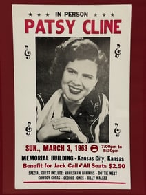 Patsy Cline Advertising Board Sign Kansas City Missouri 3/3/63