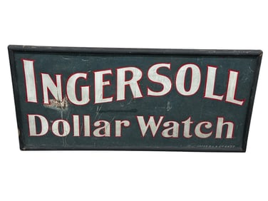 Ingersoll Dollar Watch Tin Advertising Sign