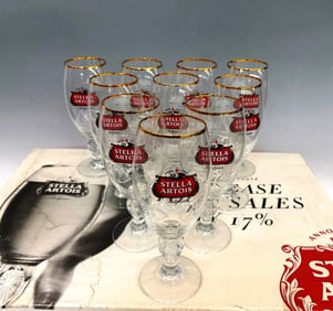 (21) Stella Artois Chalice Glasses and Original Box