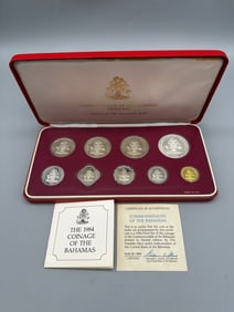 1984 Commonwealth of Bahamas (9) Coin Proof Set