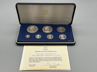 1982 Coinage of British Virgin Isles Proof 7 Coin Set