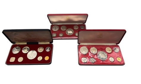 (3) Commonwealth of The Bahamas Proof Sets from The Franklin Mint