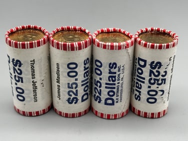 (4) Rolls $25 Presidential Dollars OGP
