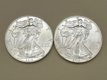 (2) Silver American Eagles: 2013, 2014