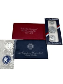 1976 US Bicentennial Silver UNC Set, 1972 Eisenhower UNC Silver Dollar