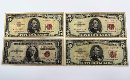 US Currency Group Including 1935 $1 Hawaii Silver Certificate