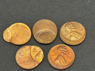 (5) Error Mis-Strike Lincoln Pennies