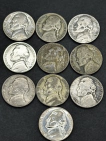 (10) Silver War Nickels