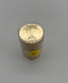 (B) One Roll 1923 Silver Peace Dollars AU