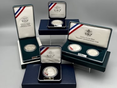 (4) Commemorative Silver Dollars