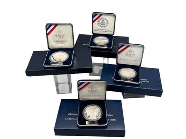 (4) Commemorative Silver Proof Dollars