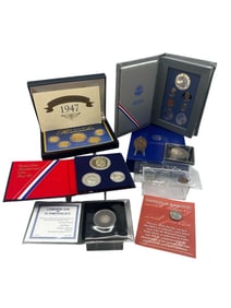 Group of US Coins; Prestige Set, III Cent coin, Walking Liberty 1/2, Others